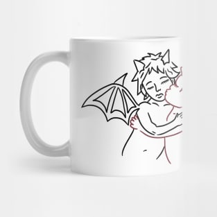 angel kissing devil Mug